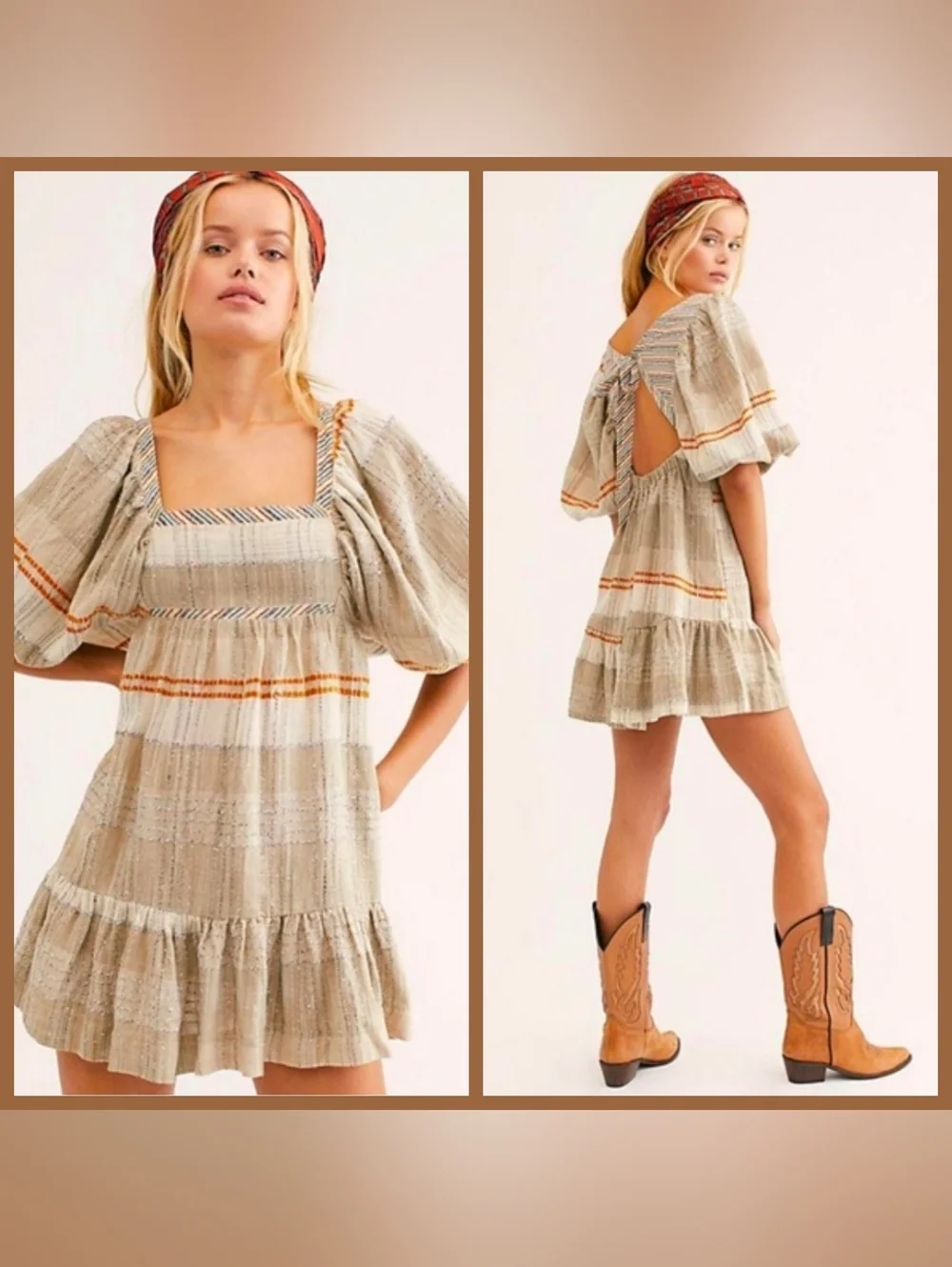 🆕️ 🧡Free People🧡 - Cozy Striped Mini Dress